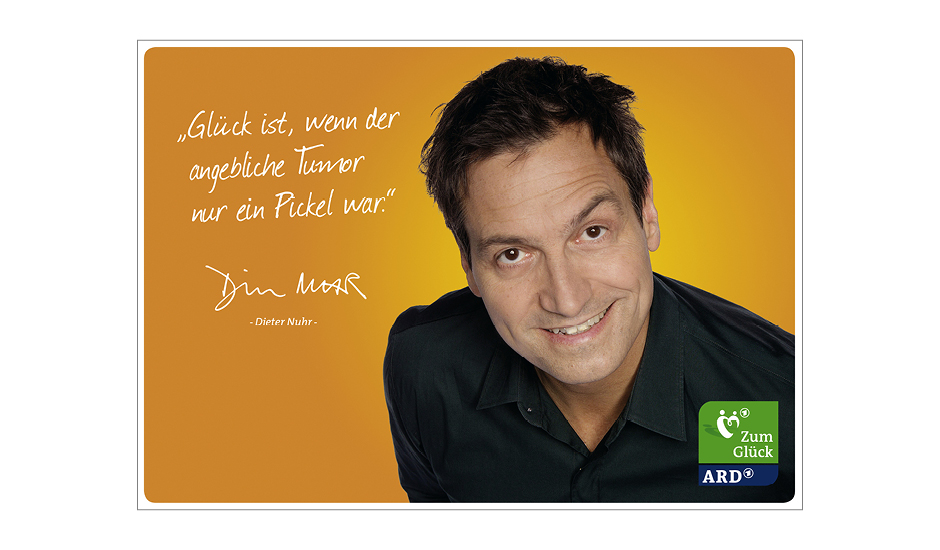 Themenwoche „Zum Glück“ Fensteraufkleber / Postkarte – ARD