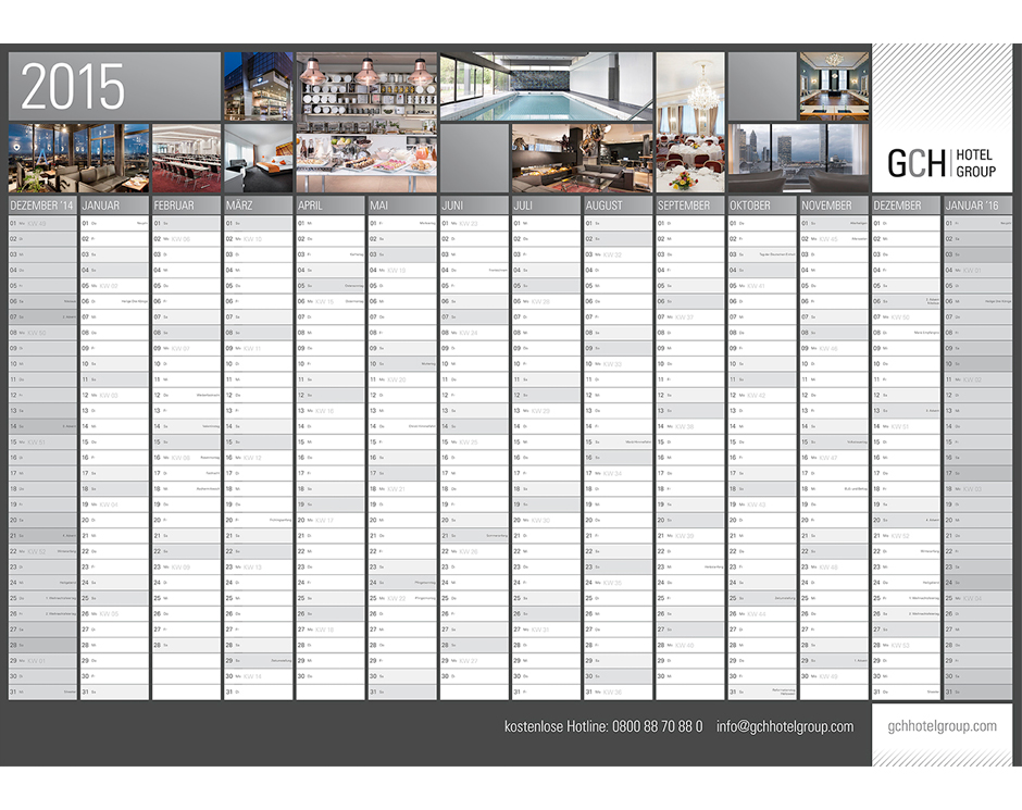 Wandkalender GCH Hotel Group