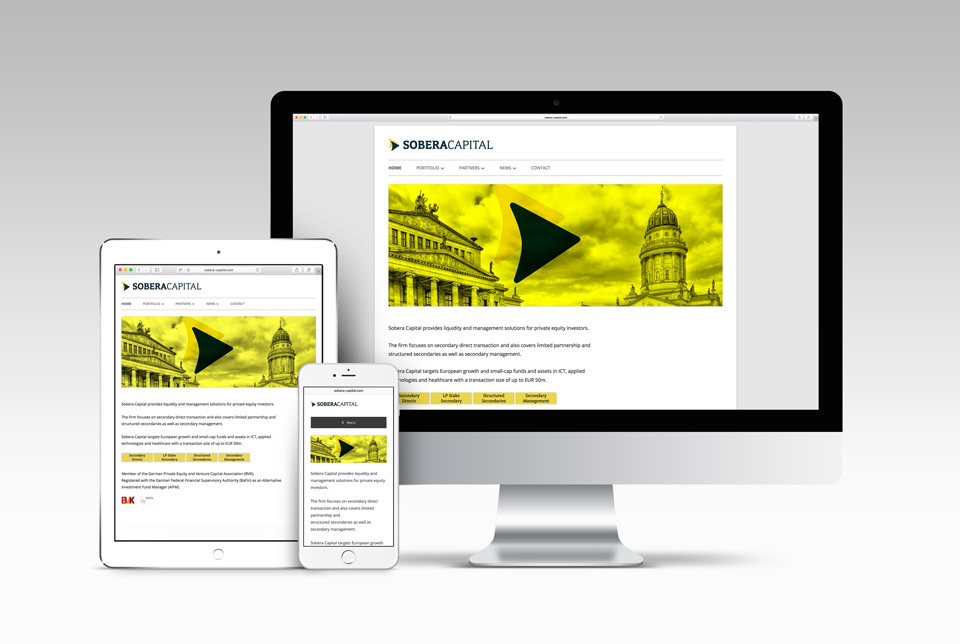 SoberaCapital Webdesign iMac iPhone iPad